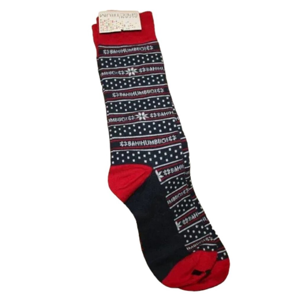 ALFANI SPECTRUM HOLIDAY PRINT BAHHUMBUG SOCKS (NWT)